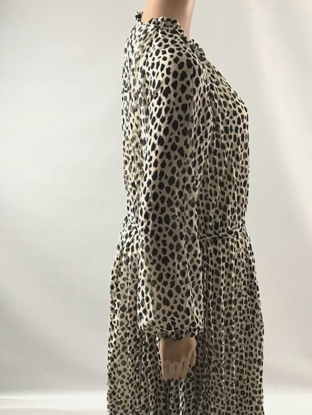 Ann Taylor Ocelot Print Pleated Dress - Picture 4 of 5